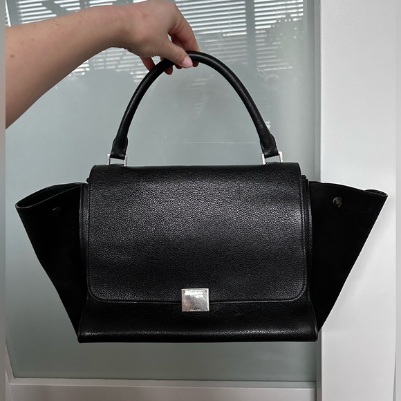 Celine Trapeze Bag black leather and suede - Picture 1 of 16